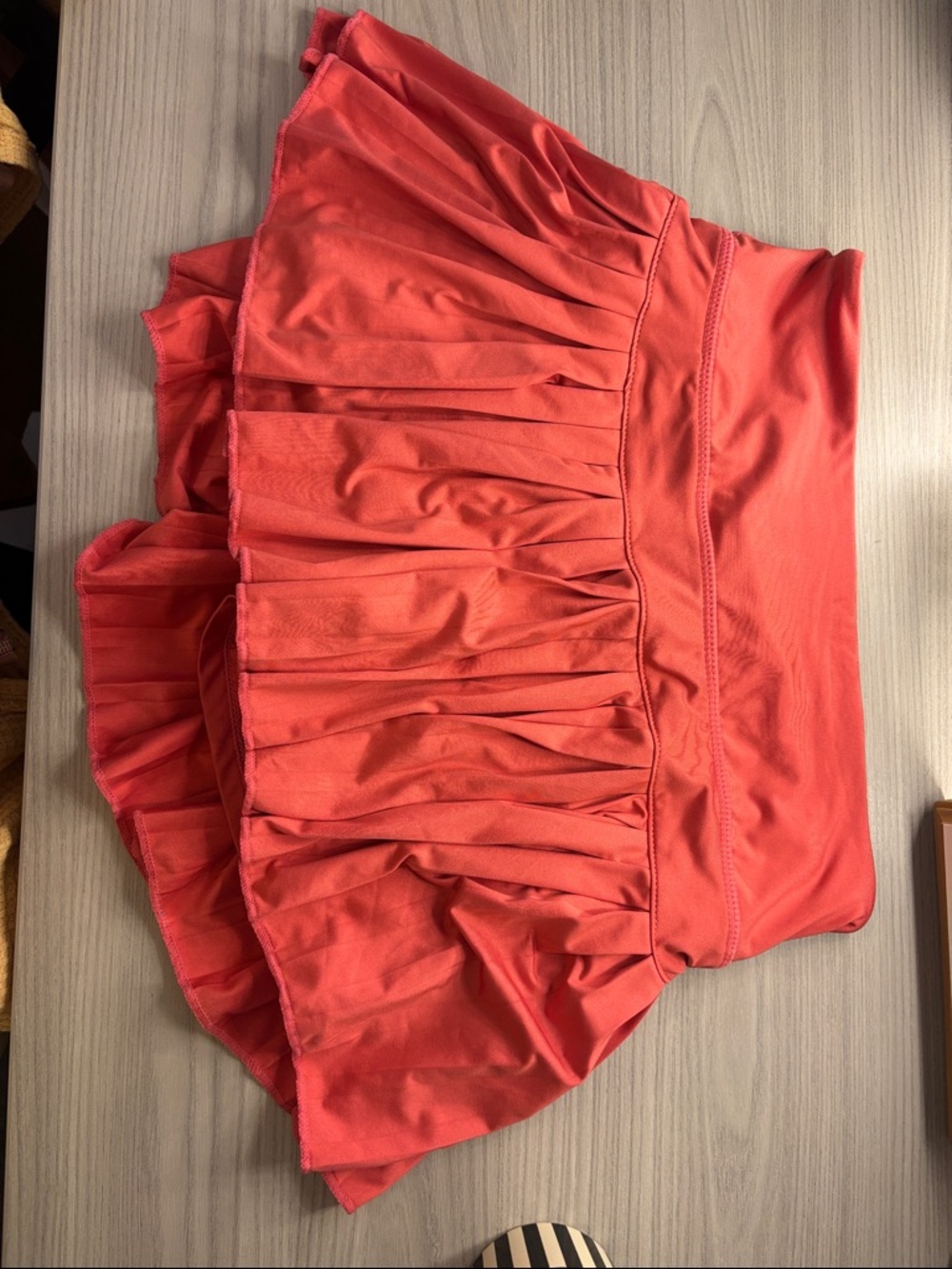 Red/ OrangeRuffled Athletic Skort - GOLD HINGE